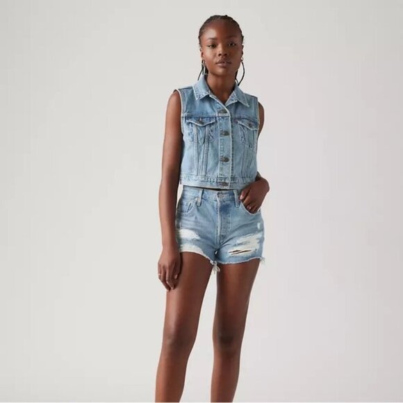 LEVI’S 501® ORIGINAL FIT HIGH RISE WOMEN'S SHORTS SIZE 28 - Picture 14 of 14